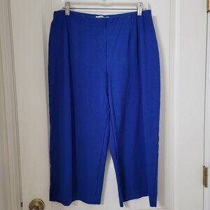 autres filles Size L Royal Blue Pull On Capri / Crop Stretch Pants Wide Leg, EUC
